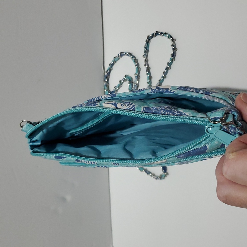 LAST CHANCE!! Shell Purse Beach Purse Starfish Blue Silver Chain Strap Crossbody